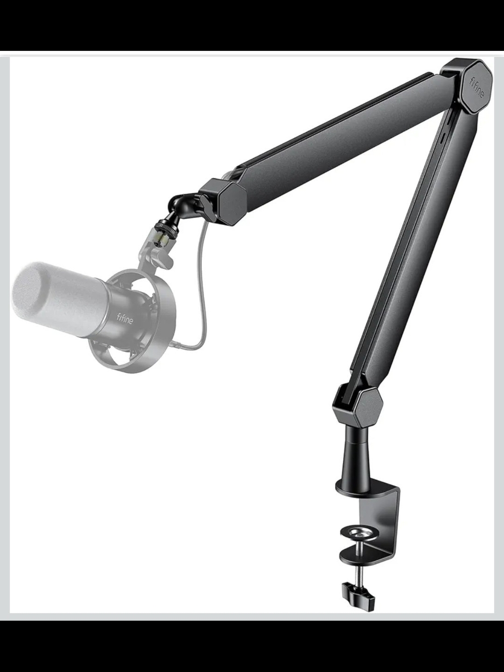 FIFINE BM66 Mic Boom Arm Stand Heavy Metal Desk Mount Black
